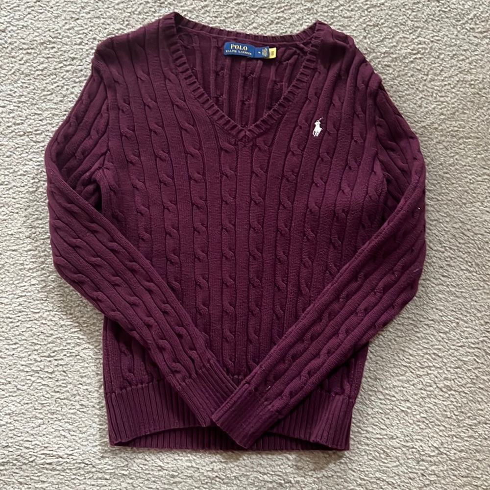 Polo Ralph Lauren Women’s Burgundy Sweater Size Medium